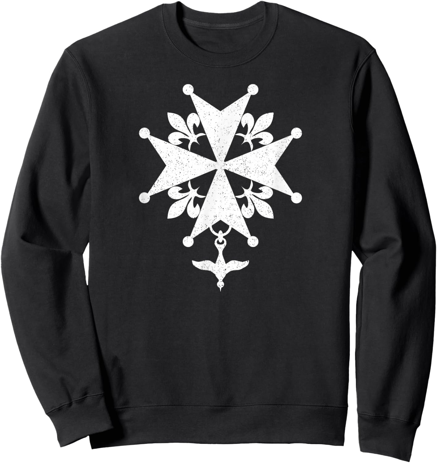 Huguenot Cross French Protestant Symbol Calvinism Sweatshirt - Sweatshirt | Black