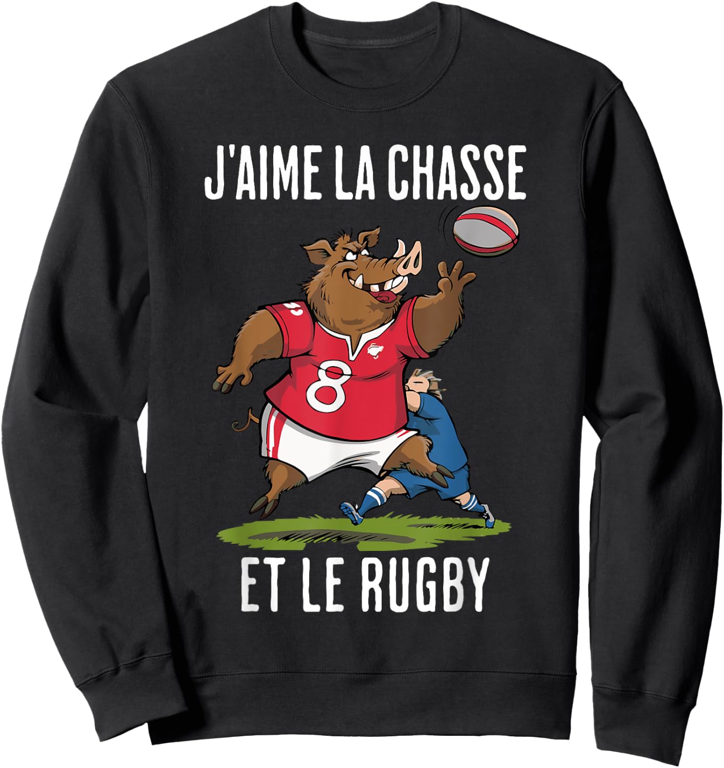 Homme Fier Chasseur et rugbyman dans l'âme Sweatshirt - Sweatshirt | Black