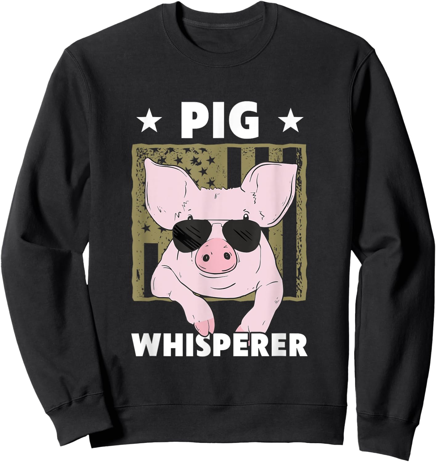 Pig Whisperer Funny Pig Design Hog Farmer Sweatshirt - Sweatshirt | Black