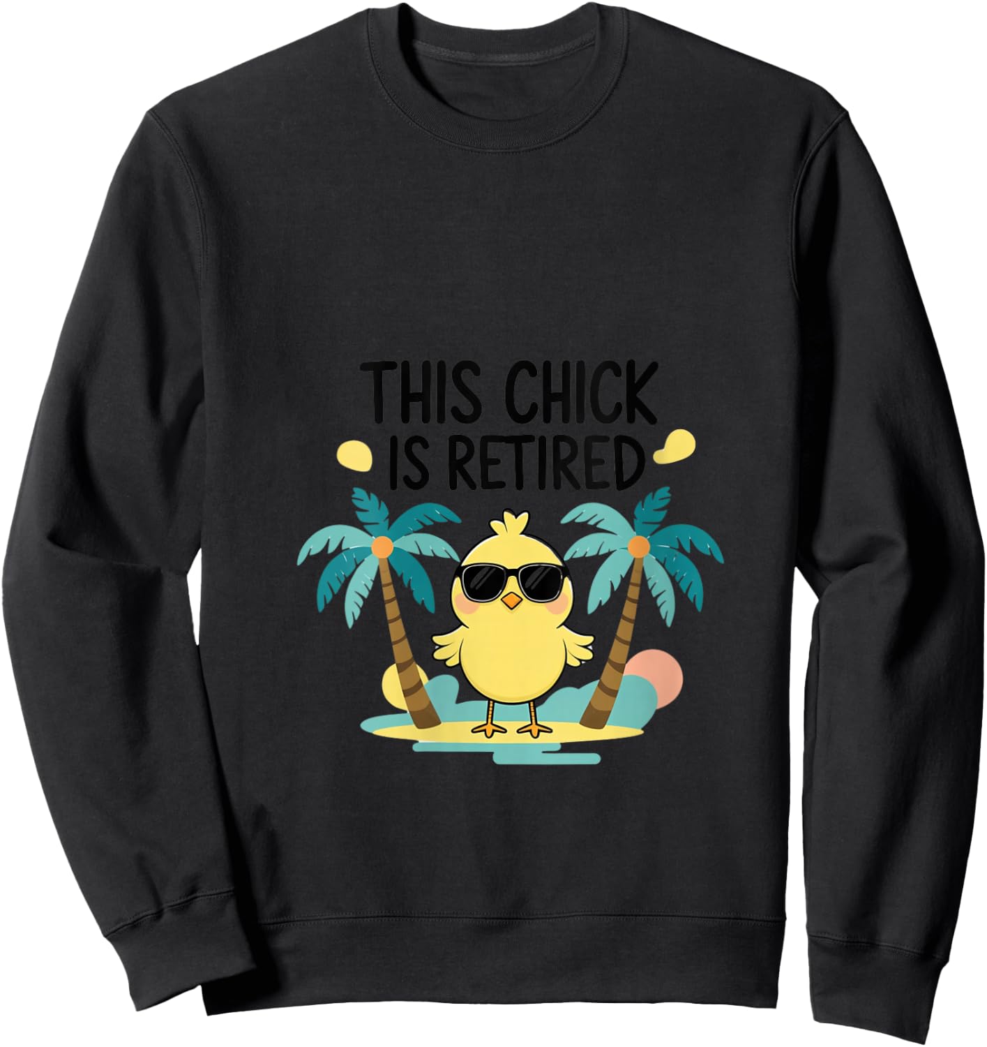 This Chick is retired Women Retirement V-Neck Sweatshirt - Sweatshirt | Black