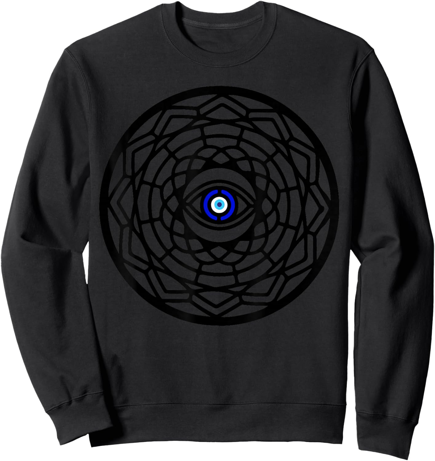 Nazar Turkish Eye Evil Eye Protection Mandala Sweatshirt - Sweatshirt | Black
