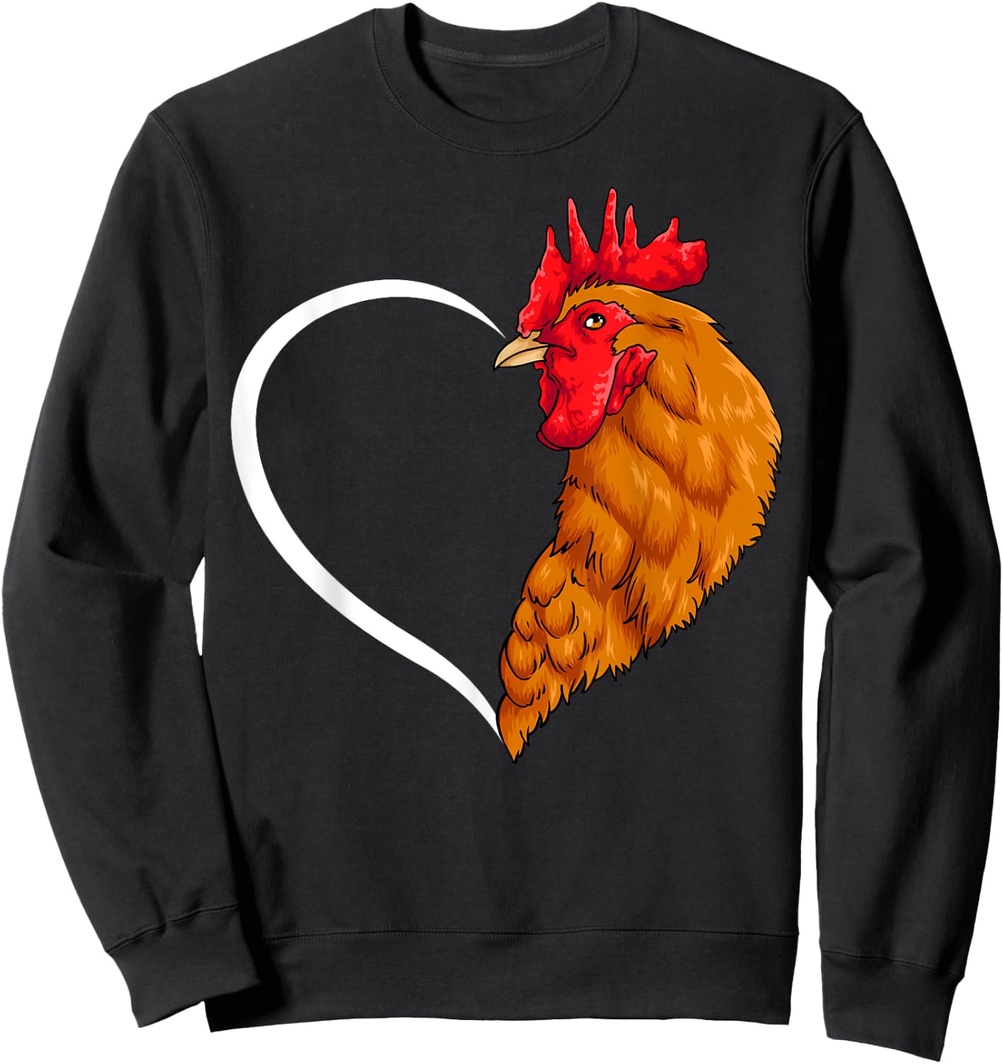 Chicken Shirts Girls Kids Heart Cute Chicken Sweatshirt - Sweatshirt | Black