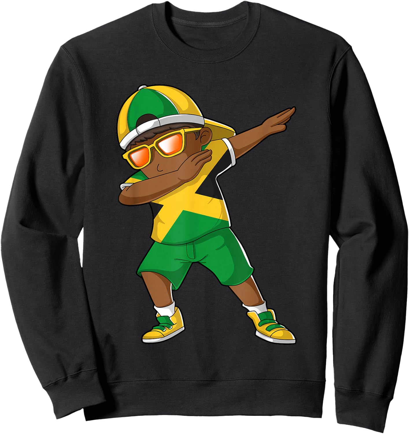 Jamaican Boy Jamaica Kid Patriotism Roots Heritage Small Sweatshirt - Sweatshirt | Black