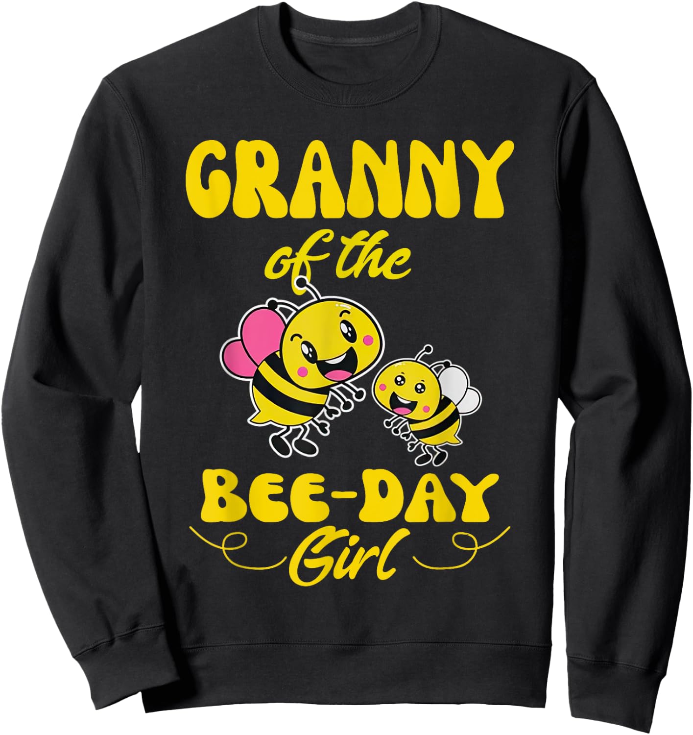Granny Of The Bee Day Girl Fathers Day Matching Birthday Sweatshirt - Sweatshirt | Black