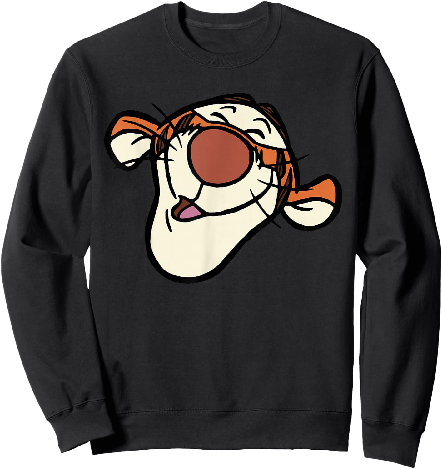 Disney Winnie the Pooh Tigger Happy Big Face Costume , black Sweatshirt - Sweatshirt | Black