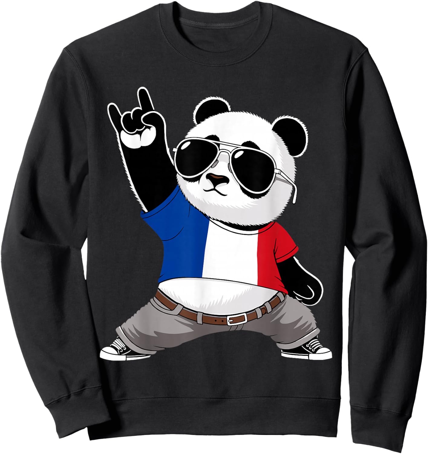French Flag Men Women Kids France Sweatshirt - Sweatshirt | Black