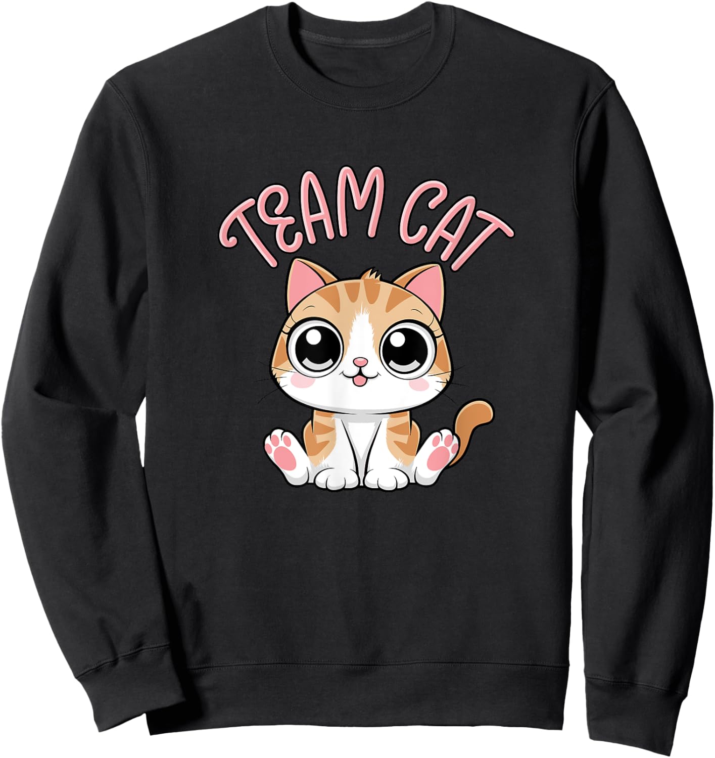 Team Cat, Cute Cat, Team Cat Kawaii, Adorable Style Sweatshirt - Sweatshirt | Black