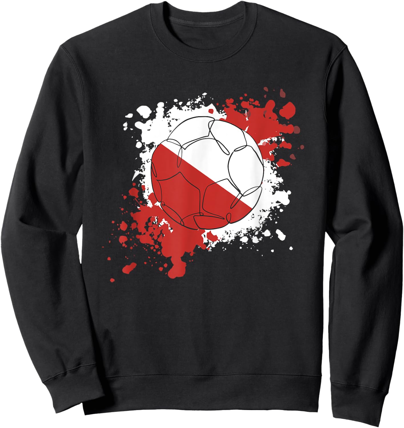 Soccer Ball With The Flag Of Poland Sweatshirt - Sweatshirt | Black
