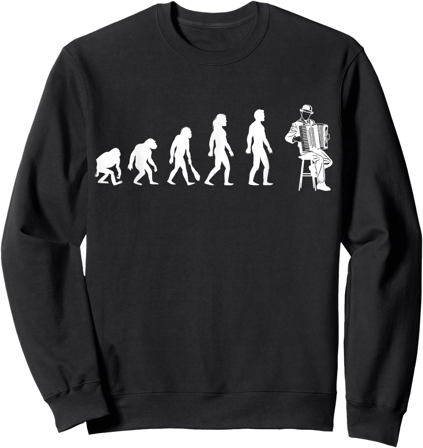 Accordeon Evolution Passion Men Women Child , Black, S Sweatshirt - Sweatshirt | Black