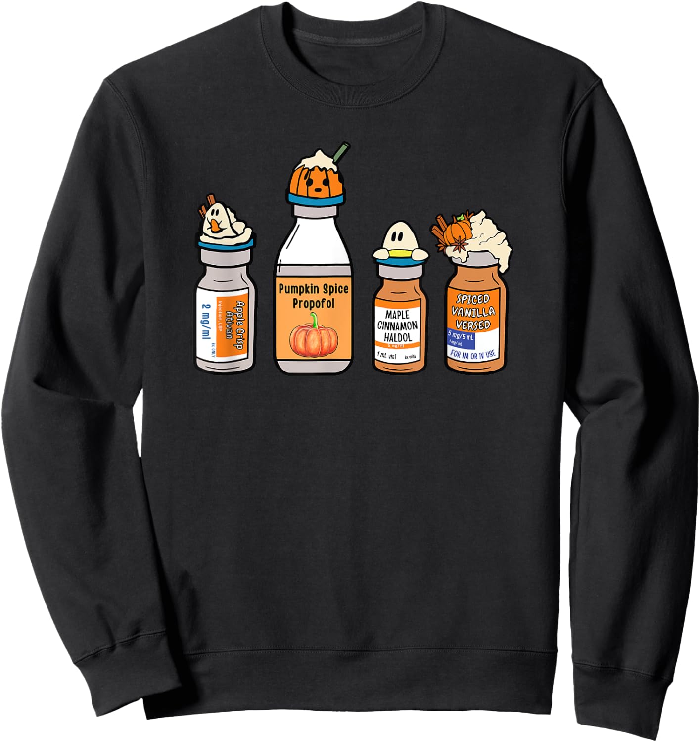 Funny Halloween Crna Pacu ER ED ICU Cricital Care Nurse Sweatshirt - Sweatshirt | Black