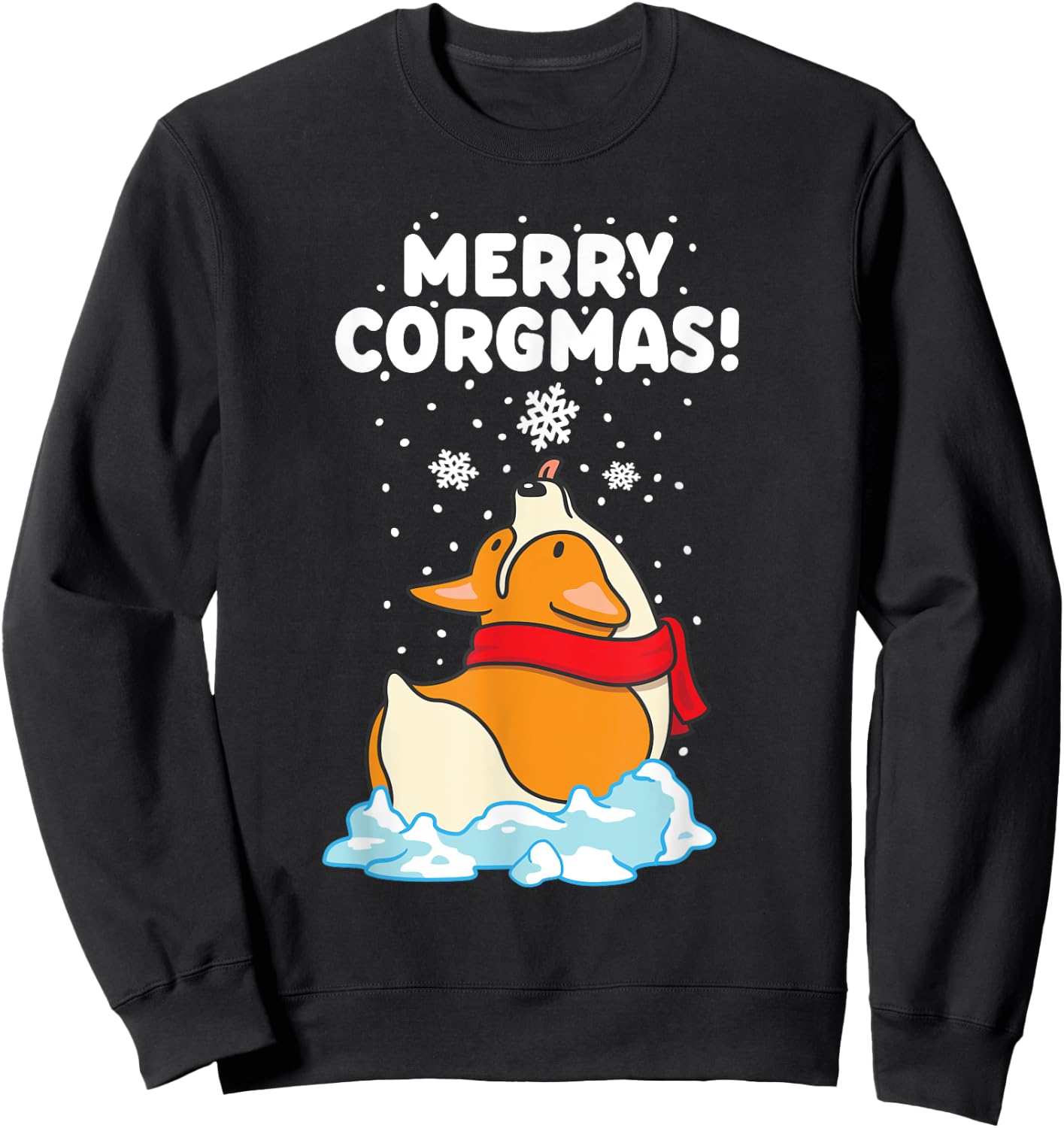Merry Corgmas - Funny Welsh Corgi Owner Dog Lover Christmas Sweatshirt - Sweatshirt | Black