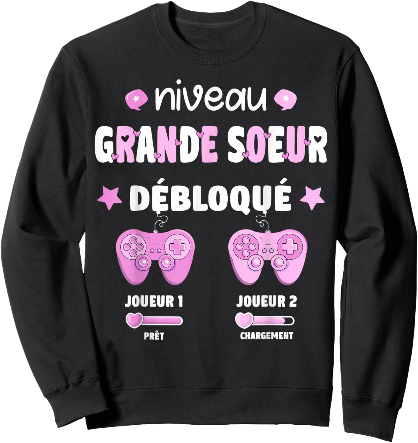 Future Big Sister Gamer Announcement Pregnancy Big Sister , Black, S Sweatshirt - Sweatshirt | Black