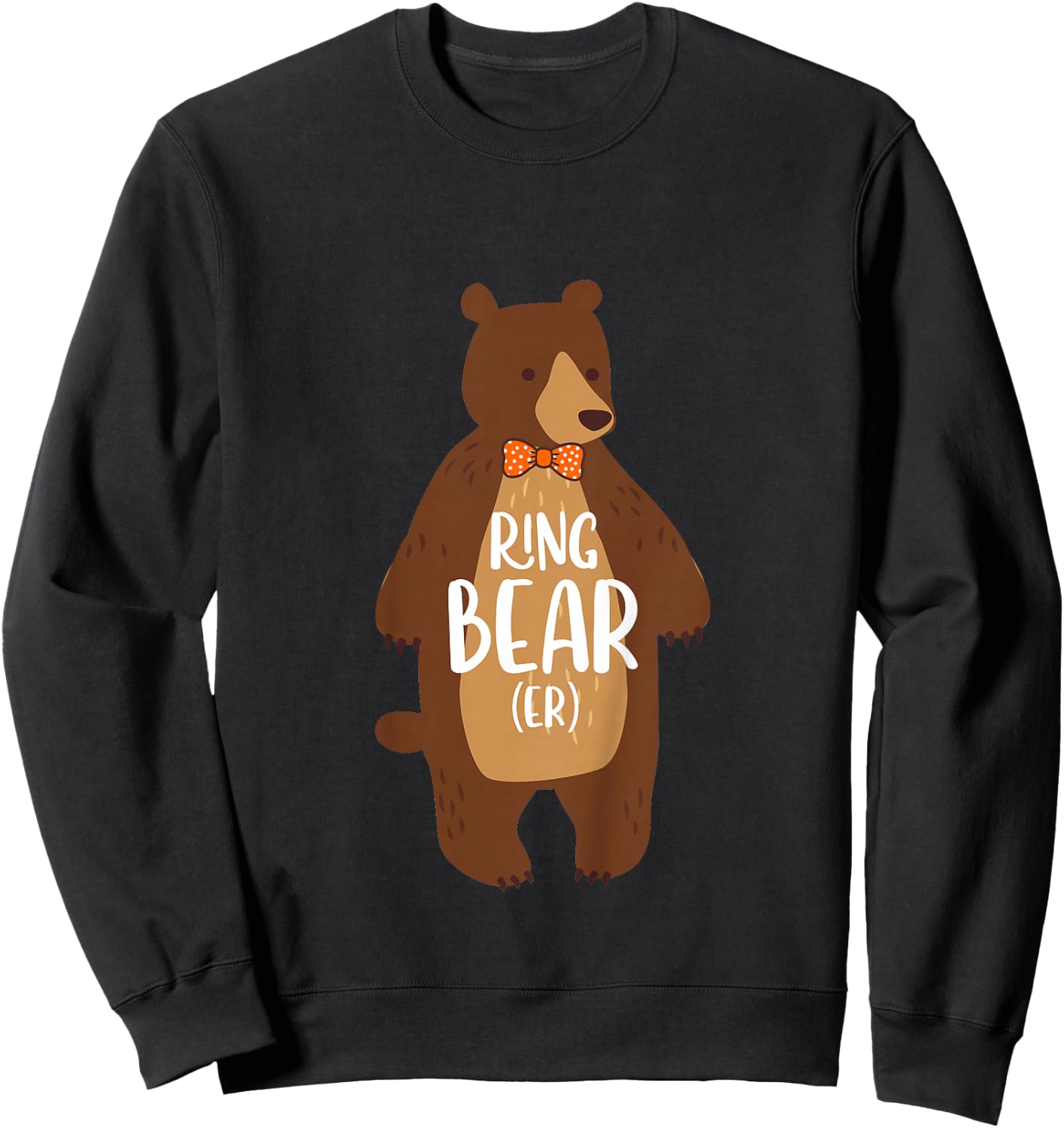 Ring Bear(er) Cute Bear Ring Bearer Proposal Baby Wedding Sweatshirt - Sweatshirt | Black