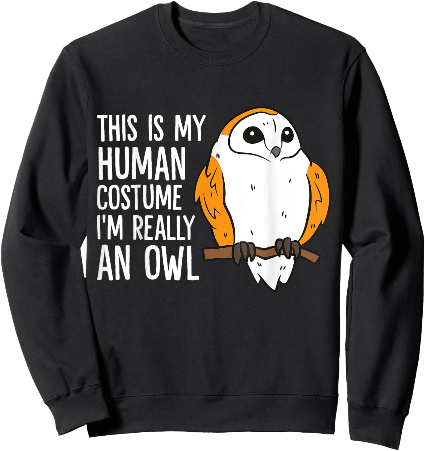 This Is My Human Costume I'm Really An Owl Sweatshirt - Sweatshirt | Black