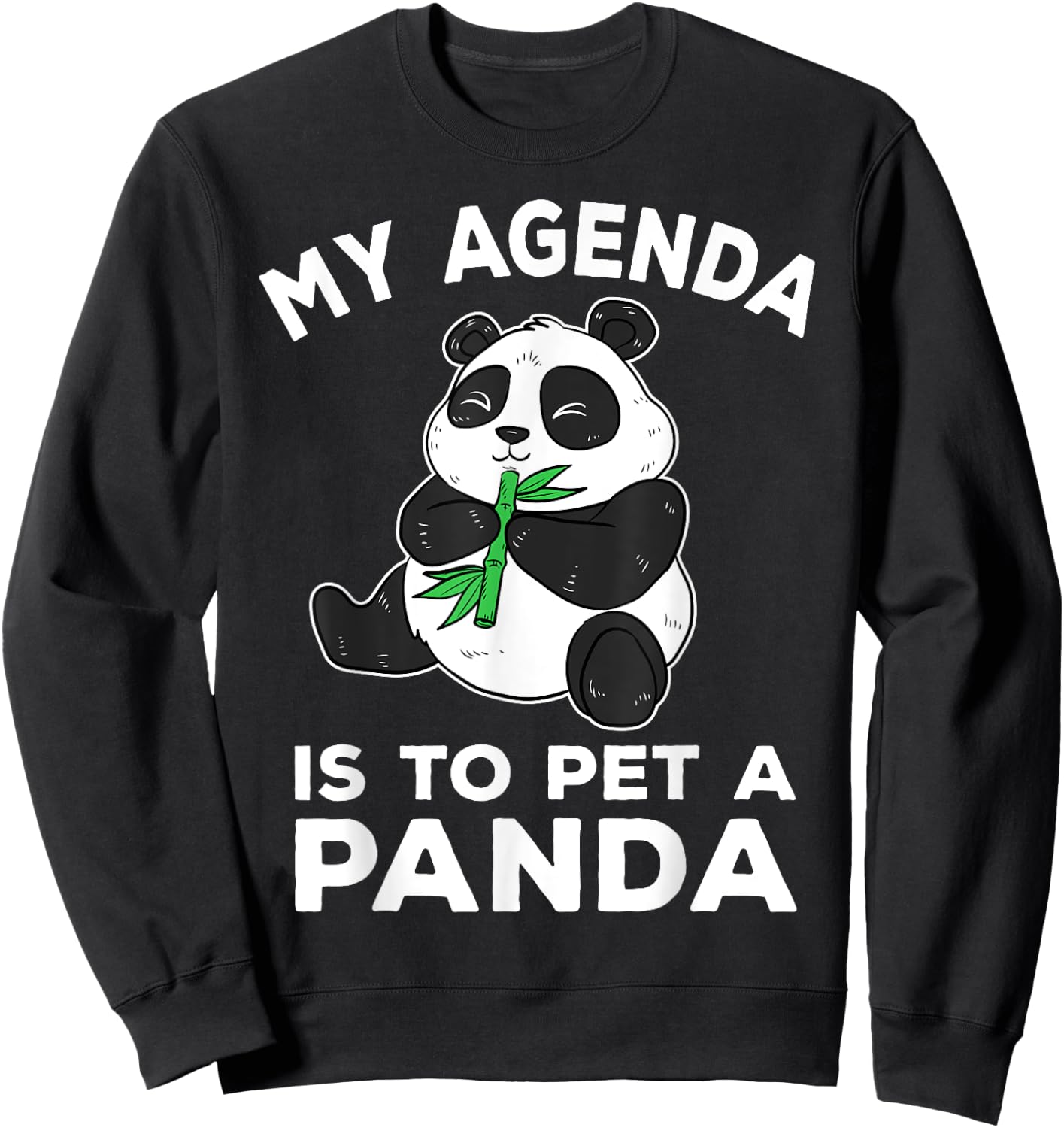 Panda Bear Pet Bamboo Forest Wlidlife China Zookeeper Giant Sweatshirt - Sweatshirt | Black
