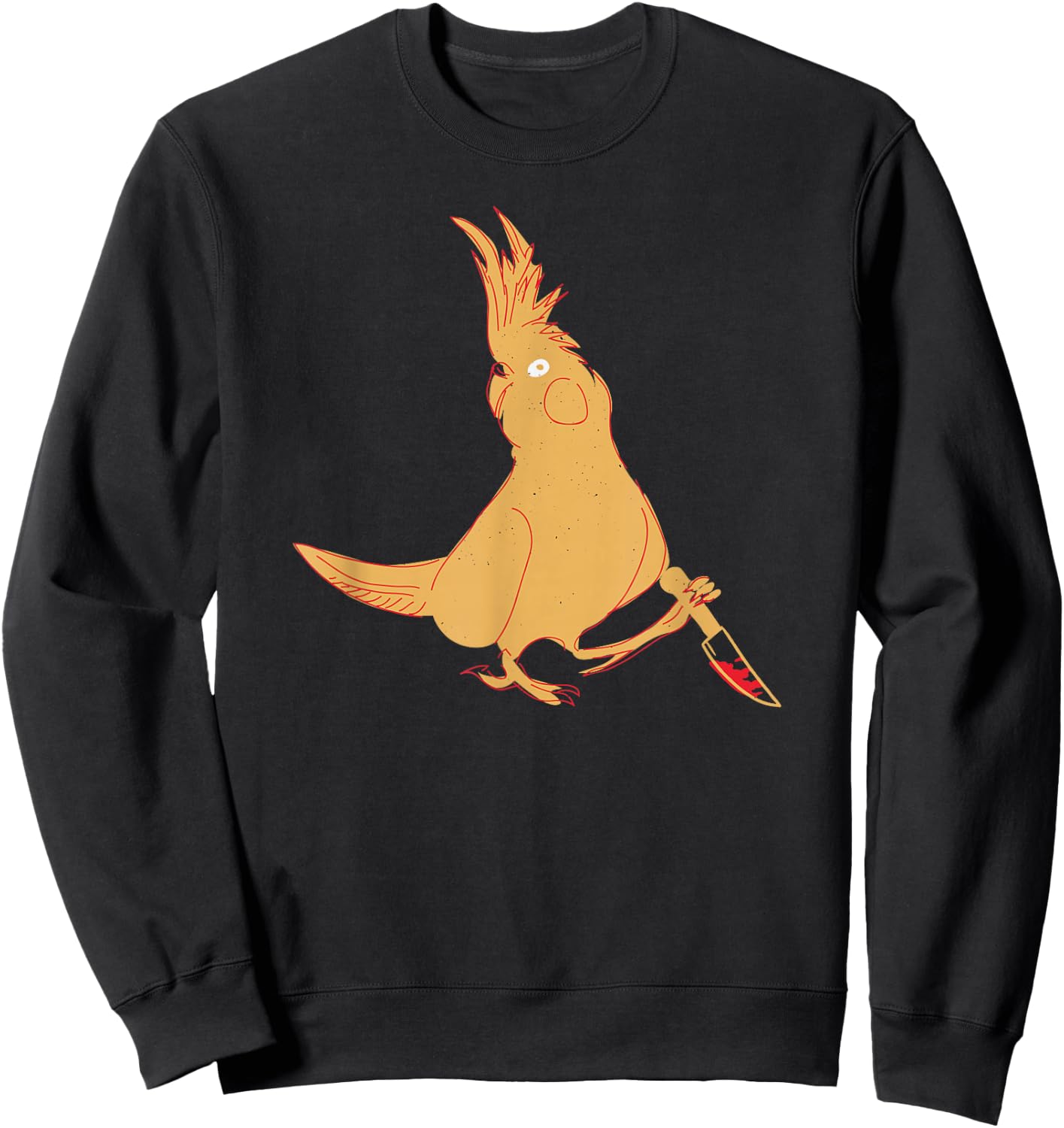 Cockatiel Knife Funny Bird Parrot Meme Sweatshirt - Sweatshirt | Black