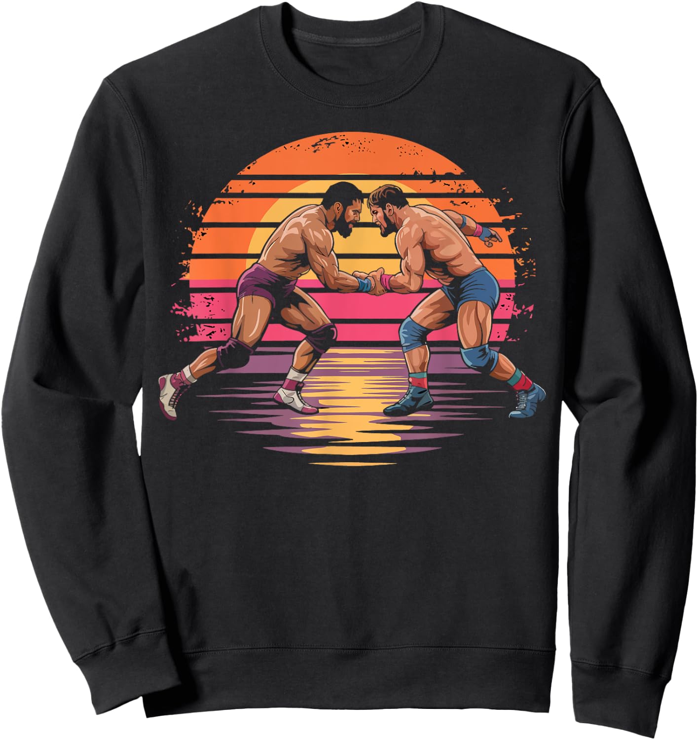 Retro Wrestling Gifts for Grappling Sport Lover Boys Men Sweatshirt - Sweatshirt | Black