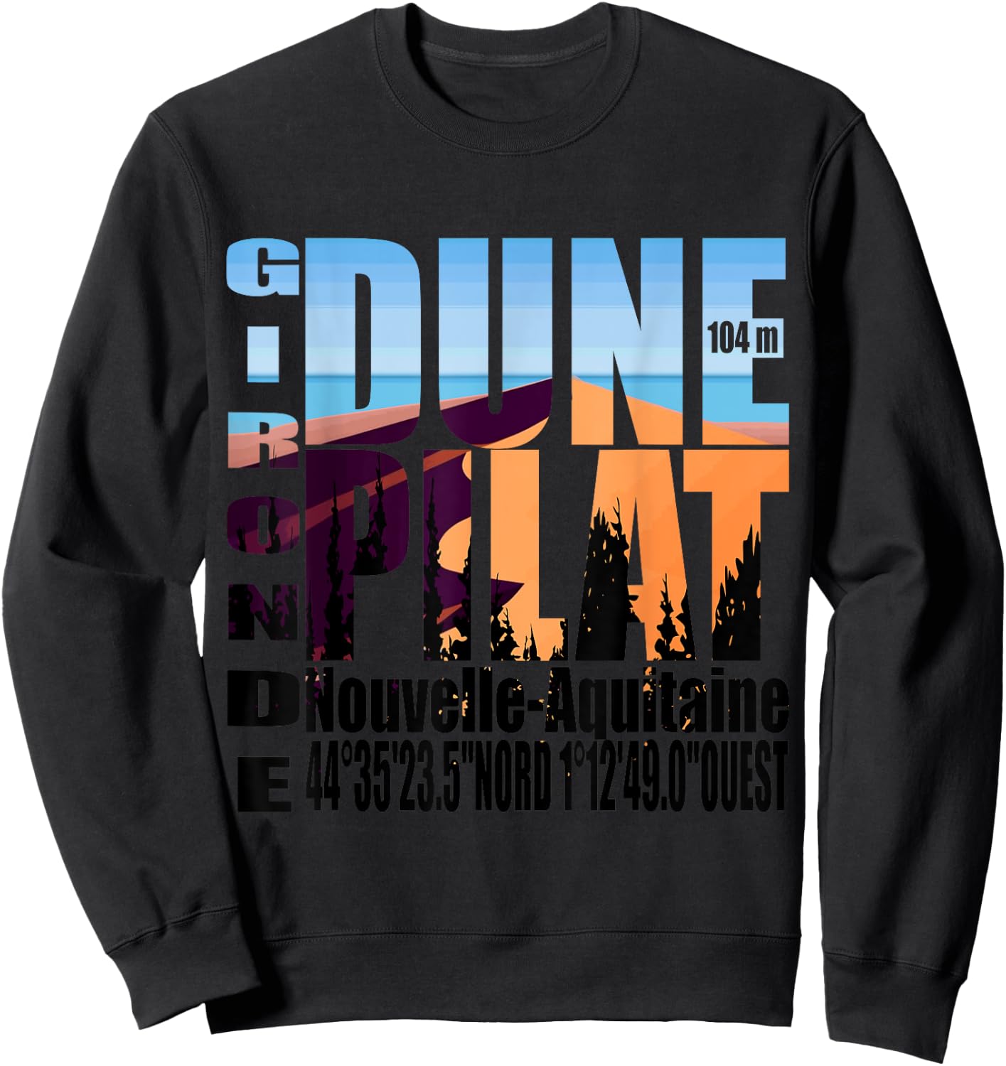 La Dune De Pilat Gironde New Aquitaine Sweatshirt - Sweatshirt | Black