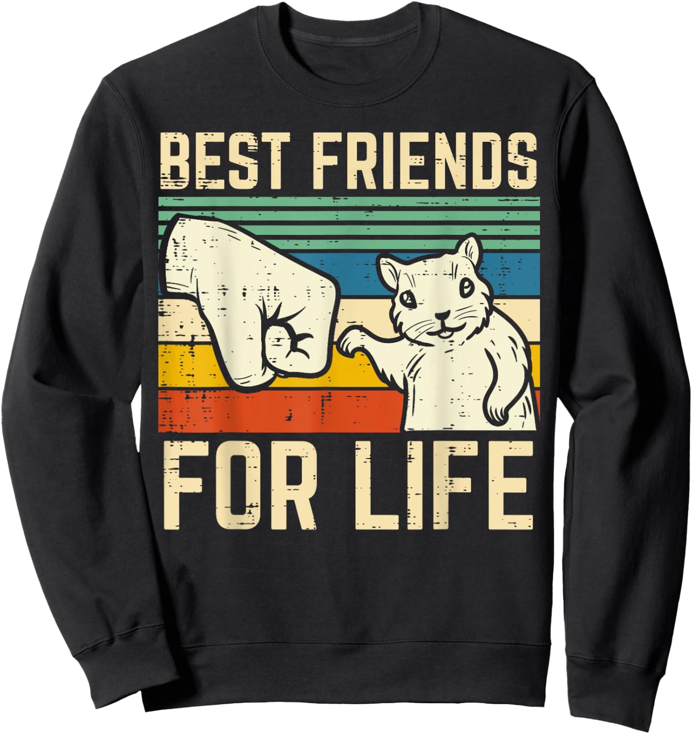 Squirrel Fist Bump Best Friends For Life Retro Men Women Kid Sweatshirt - Sweatshirt | Black
