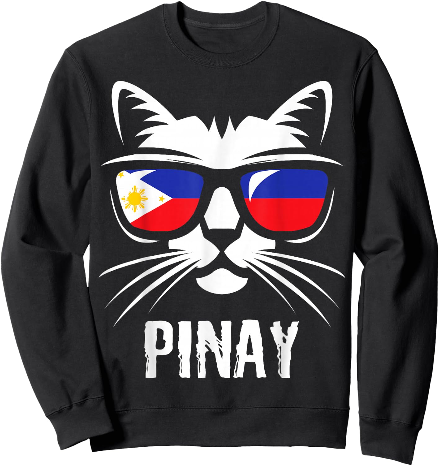 Filipina Filipino Cat Philippines Flag Sweatshirt - Sweatshirt | Black