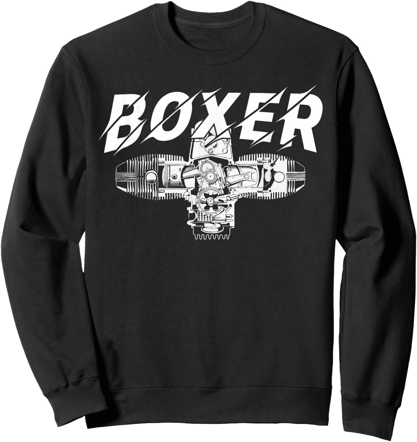 Boxer Motor R Series Two-Cylinder Motorcycle Boxer Engine Sweatshirt - Sweatshirt | Black