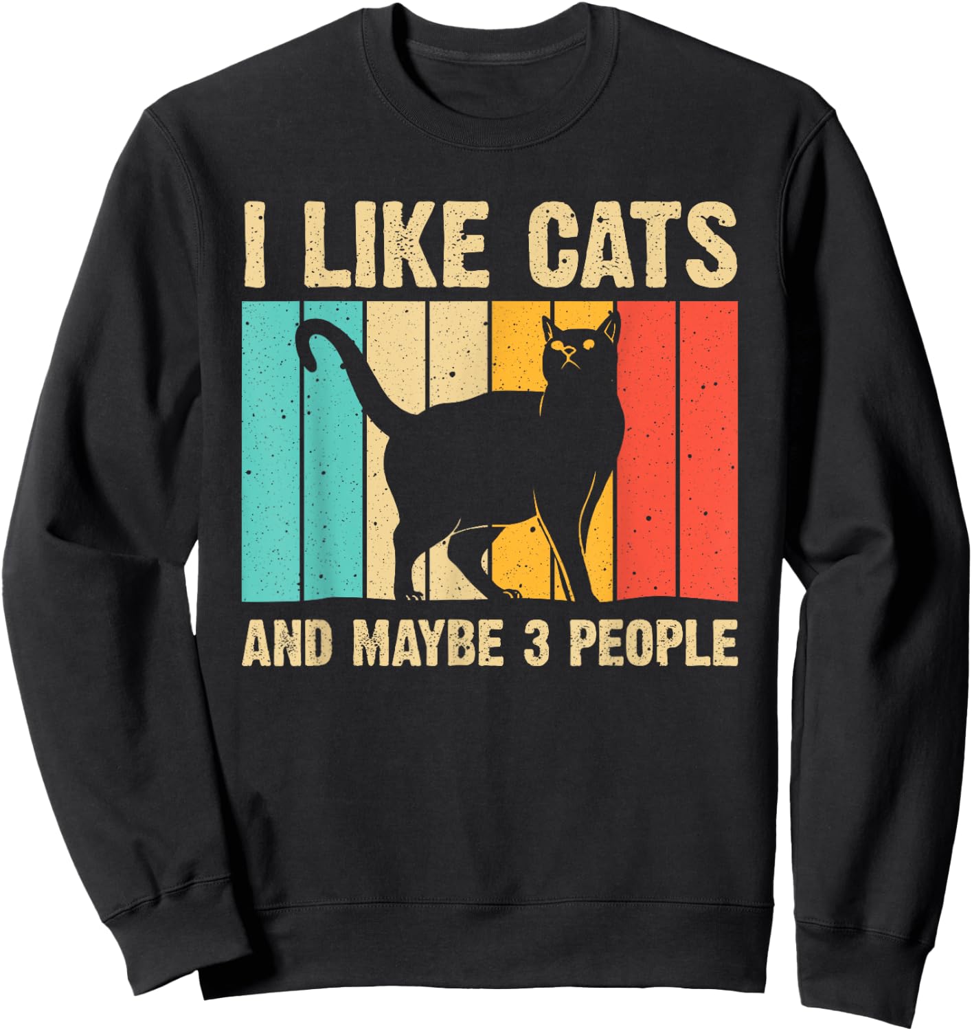 Funny Cat Design Cat Lover Women Animal Introvert Sweatshirt - Sweatshirt | Black