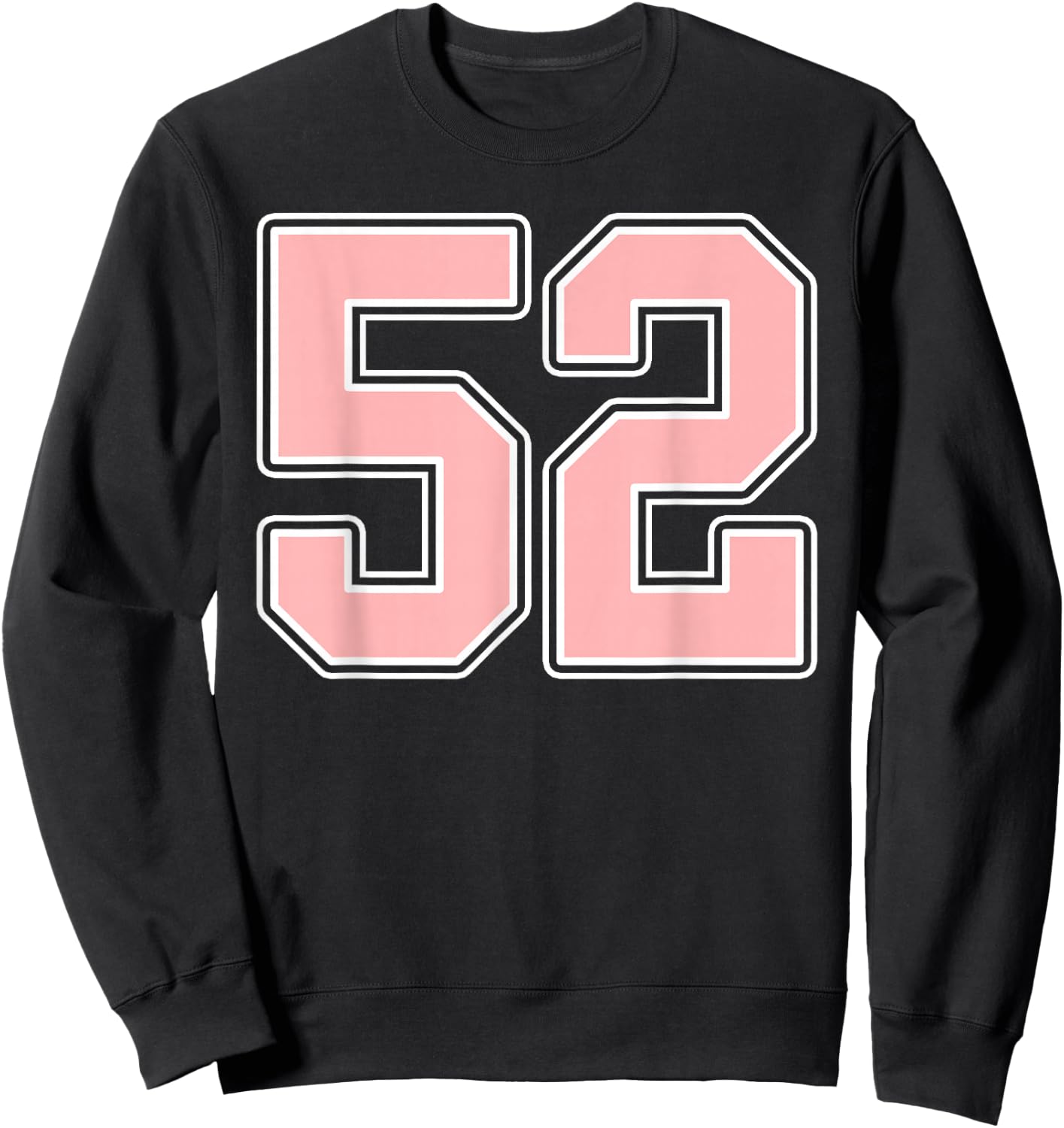 Cute Pink and White Number 52 Jersey Player Uniform #52 Fan Sweatshirt - Sweatshirt | Black