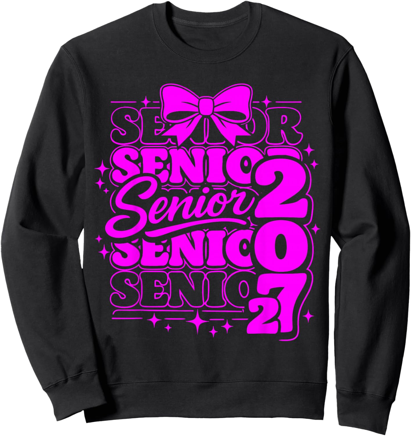 Senior Class of 2027 Coquette Bow Graduation Sweatshirt - Sweatshirt | Black