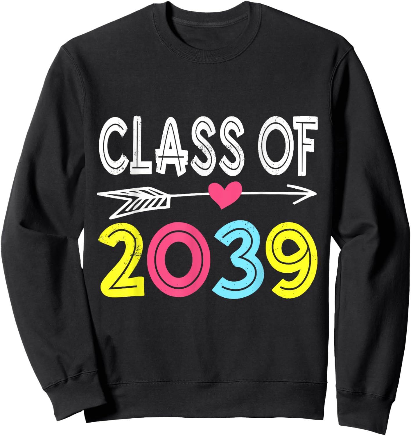 Class of 2039 Grow With Me First Day of School Graduation Sweatshirt - Sweatshirt | Black