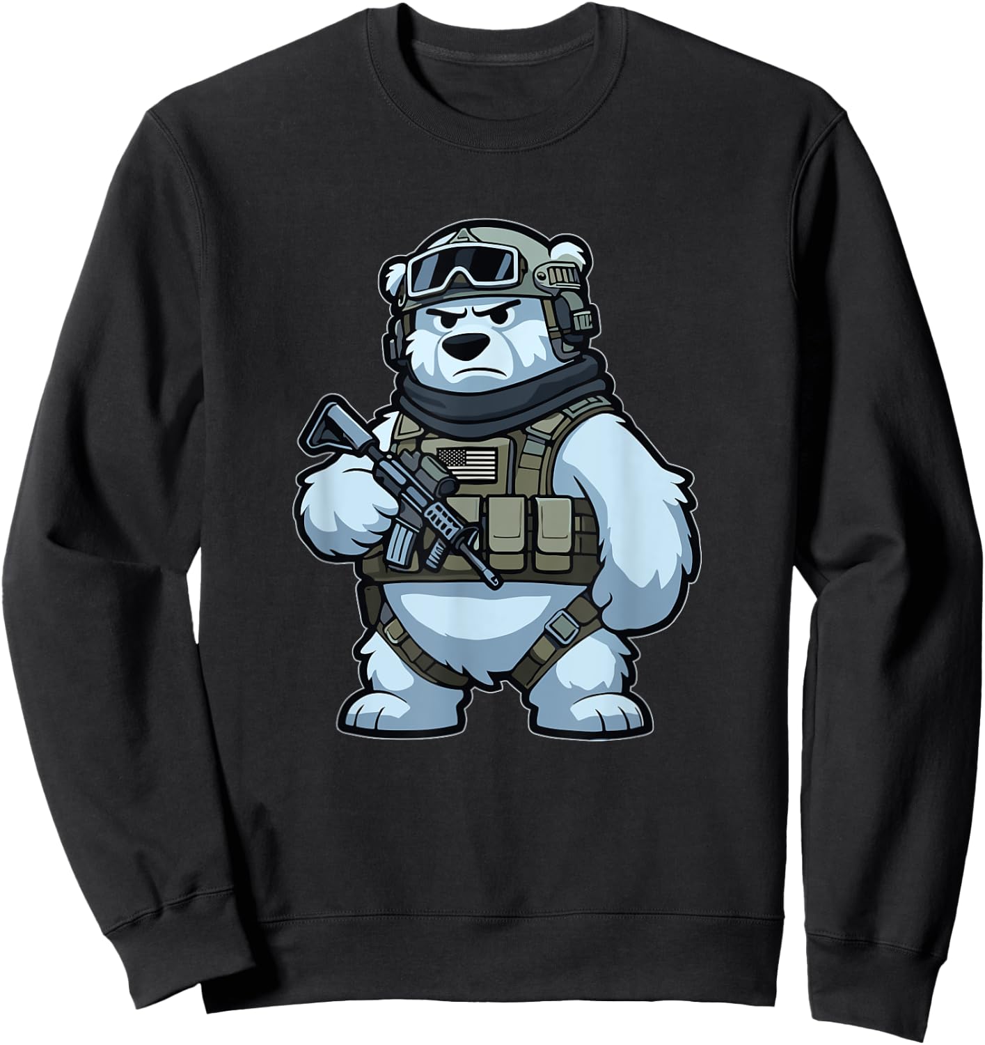 Christmas Drink Infantry Polar Bear Veteran Men Women Gift Sweatshirt - Sweatshirt | Black