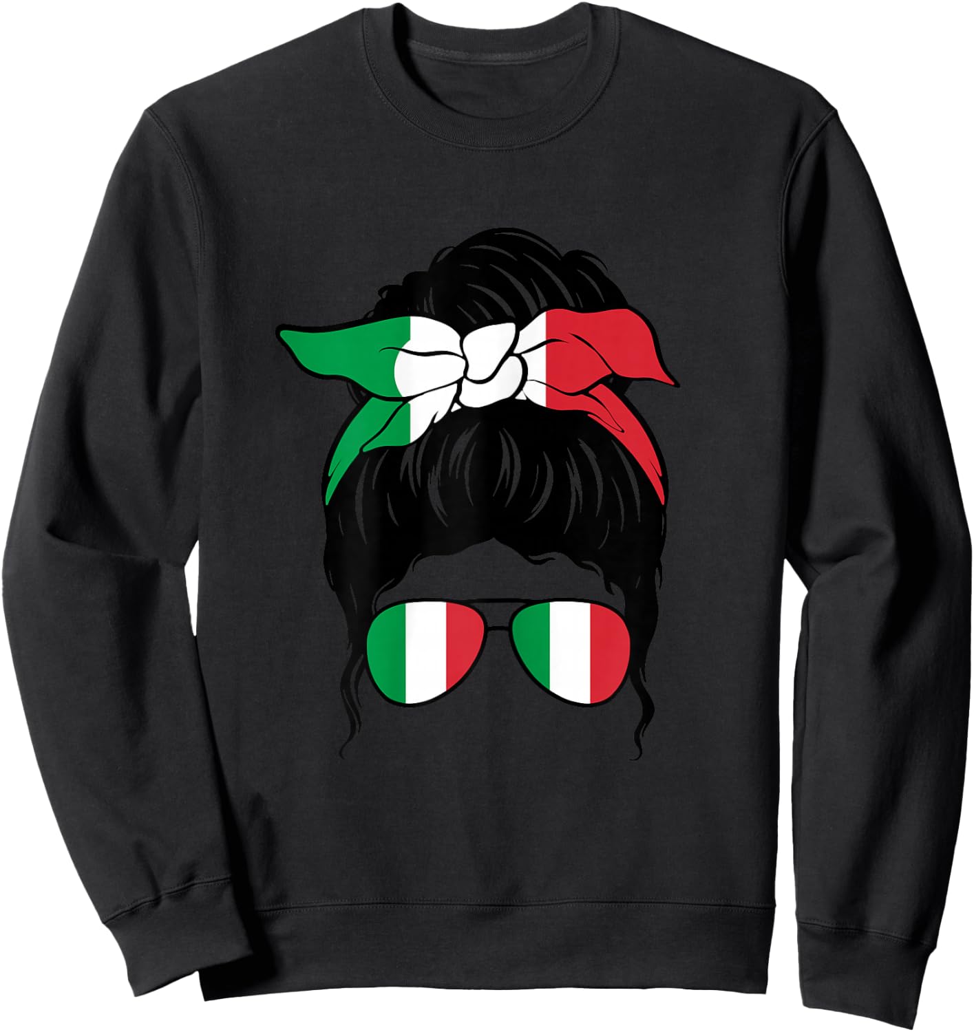 Italian Italian Flag Italian Girl Ragazza Italiana , Black, S Sweatshirt - Sweatshirt | Black