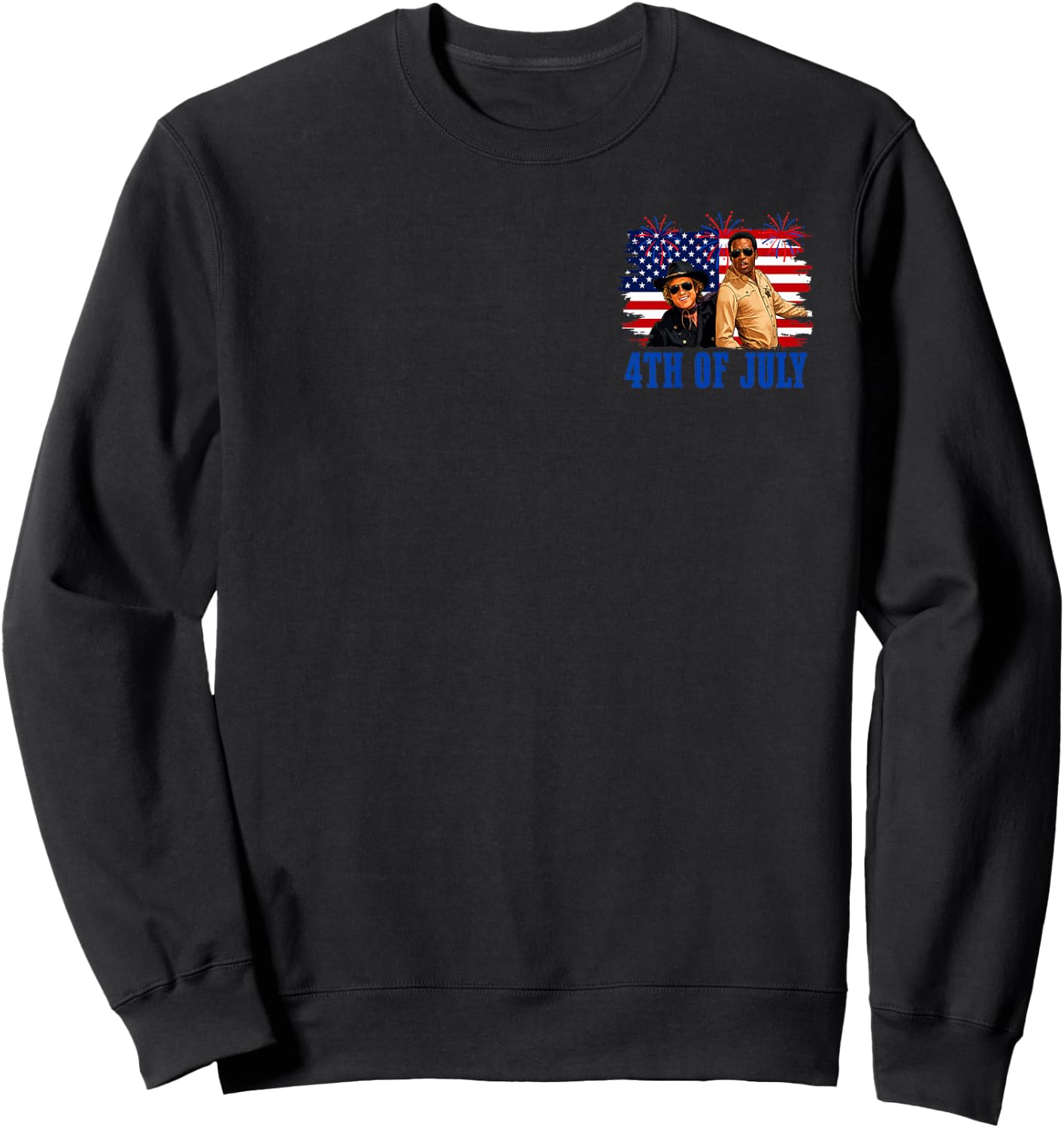Hey Where The White Women AT Fourth July Humor 2 Side Sweatshirt - Sweatshirt | Black