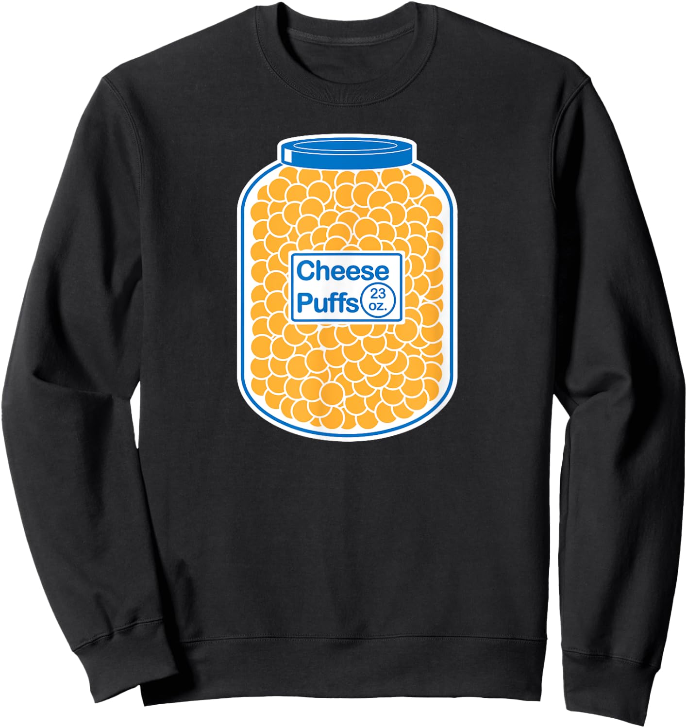 Cheese Puffs Workout T Shirt lifting Cheese ball Funny Sweatshirt - Sweatshirt | Black