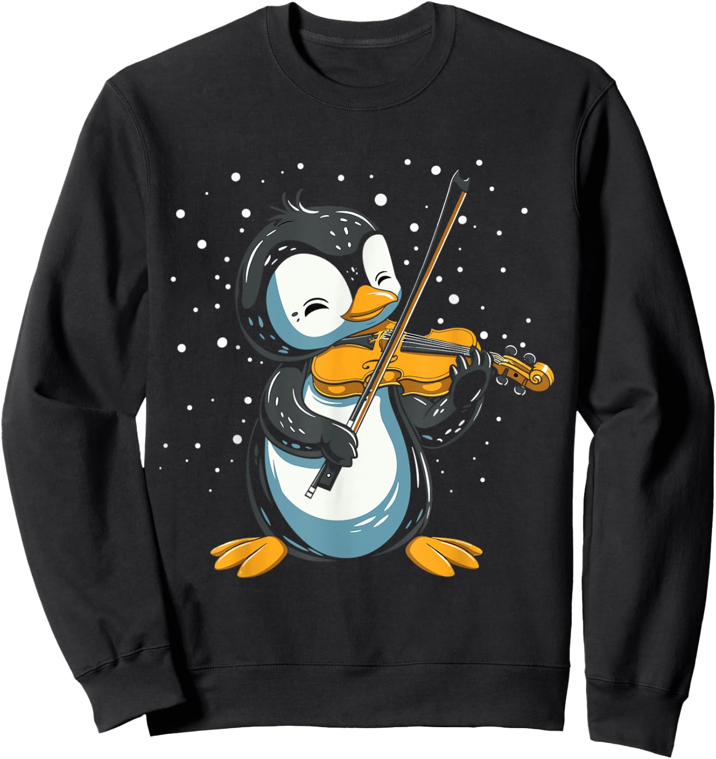 Funny Penguin Playing Violin Musician Band Violinist Music Sweatshirt - Sweatshirt | Black