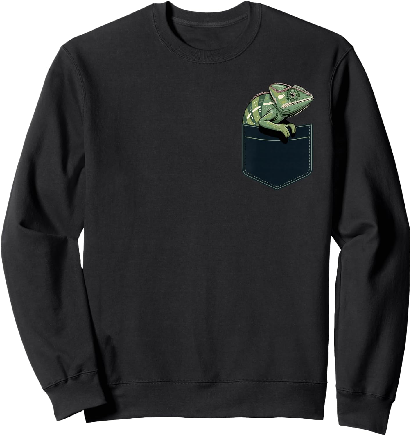 Pocket Chameleon Animal Lover Funny Chill Summer Sweatshirt - Sweatshirt | Black