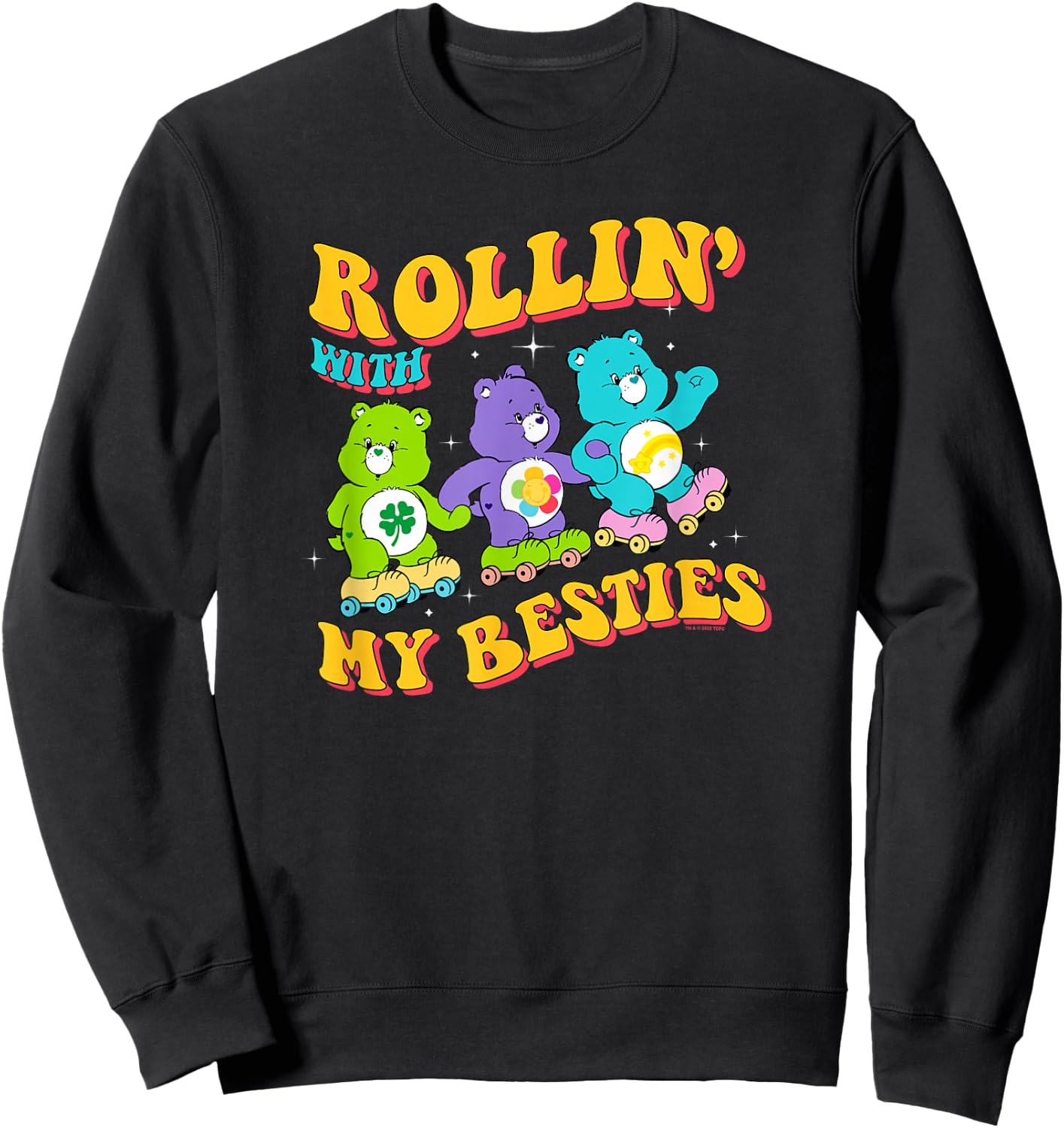 Care Bears Rollin' With My Besties Vintage Skating Trio Sweatshirt - Sweatshirt | Black