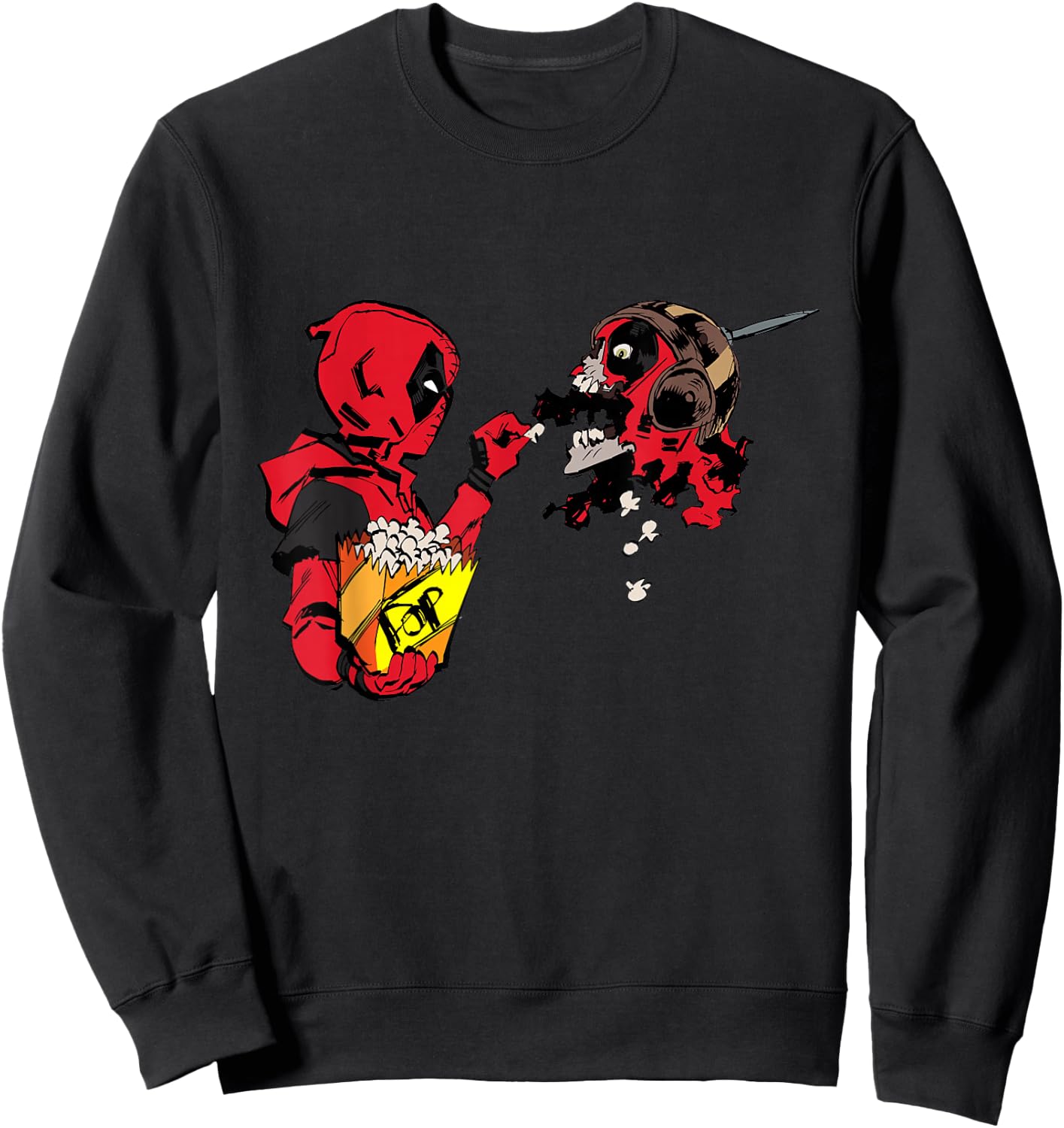 Marvel Studios Deadpool & Wolverine Kidpool Headpool Popcorn Sweatshirt - Sweatshirt | Black