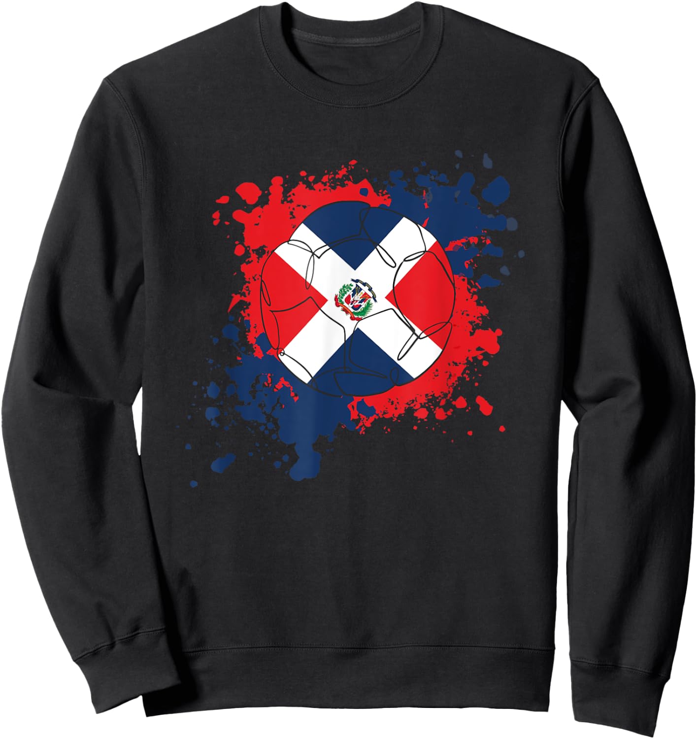 Soccer Ball With The Flag Of Dominican Republic Sweatshirt - Sweatshirt | Black