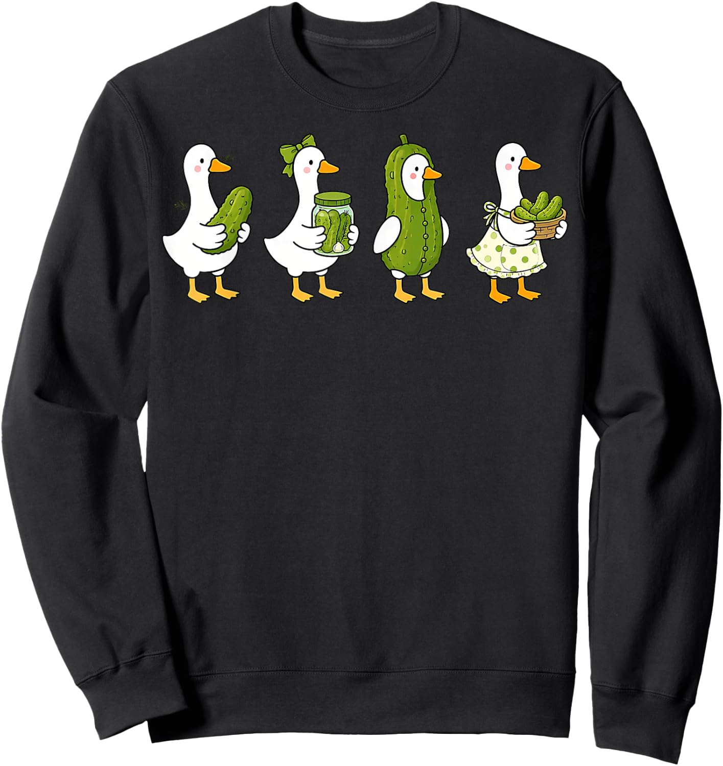 Funny Pickle Lover Silly Goose Cucumber Boys Girls Kids Sweatshirt - Sweatshirt | Black