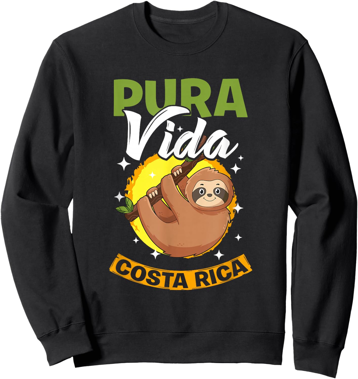 Beach Vacation Tropical Sloths Pura Vida Sloth Costa Rica Sweatshirt - Sweatshirt | Black