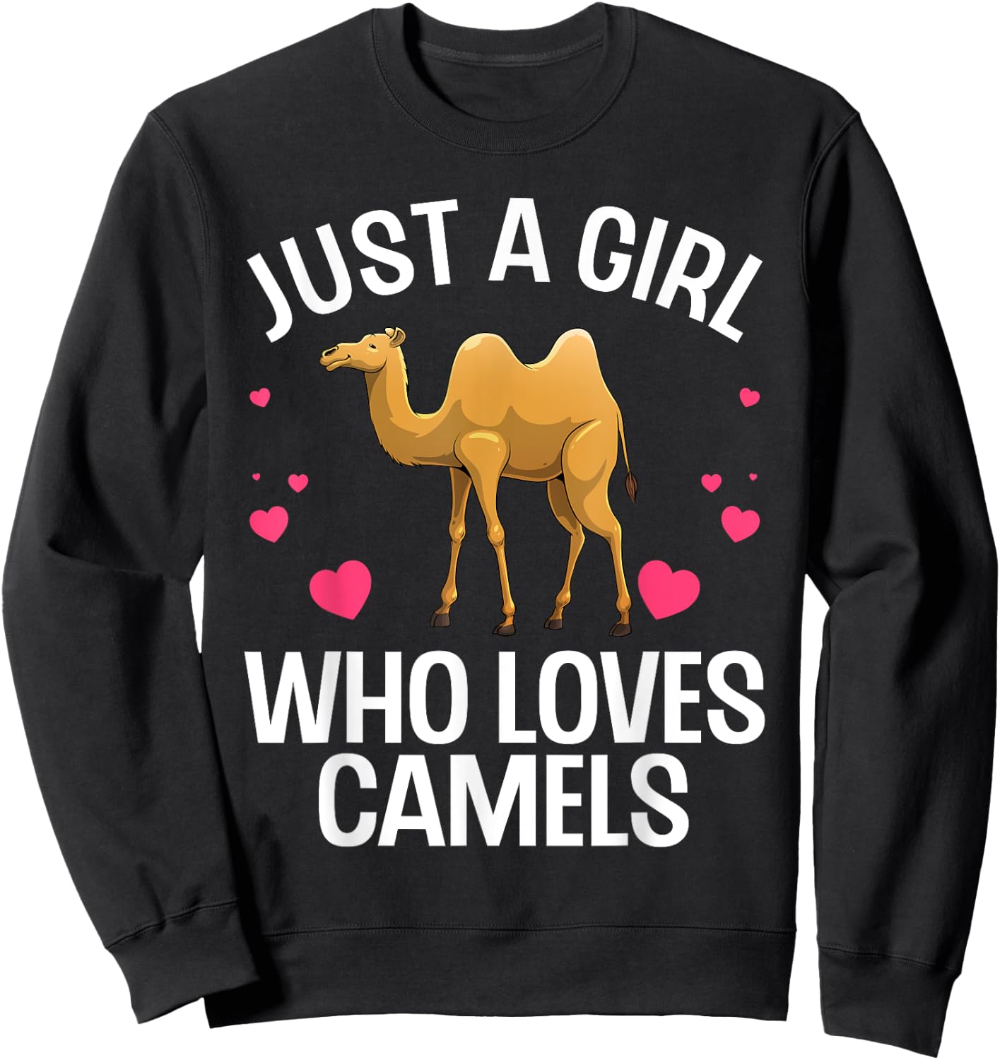 Funny Camel Art Girls Kids Dromedary Camel Lover Sweatshirt - Sweatshirt | Black