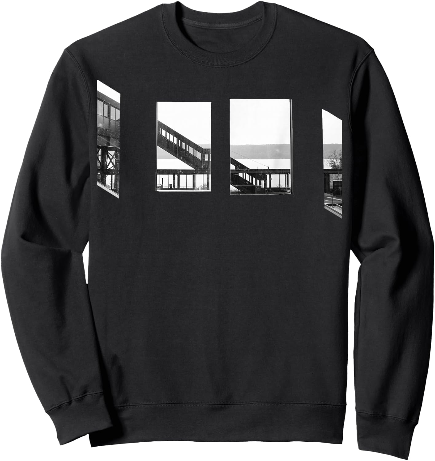 Black and White Industrial Urban Street -Shirt Sweatshirt - Sweatshirt | Black