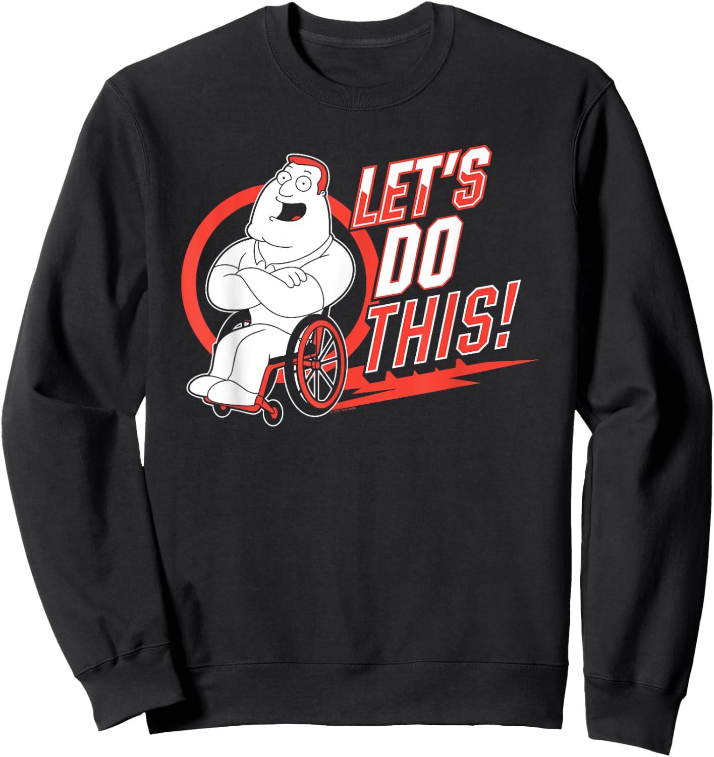 Ripple Junction x Family Guy Let's Do This Joe Swanson , black Sweatshirt - Sweatshirt | Black
