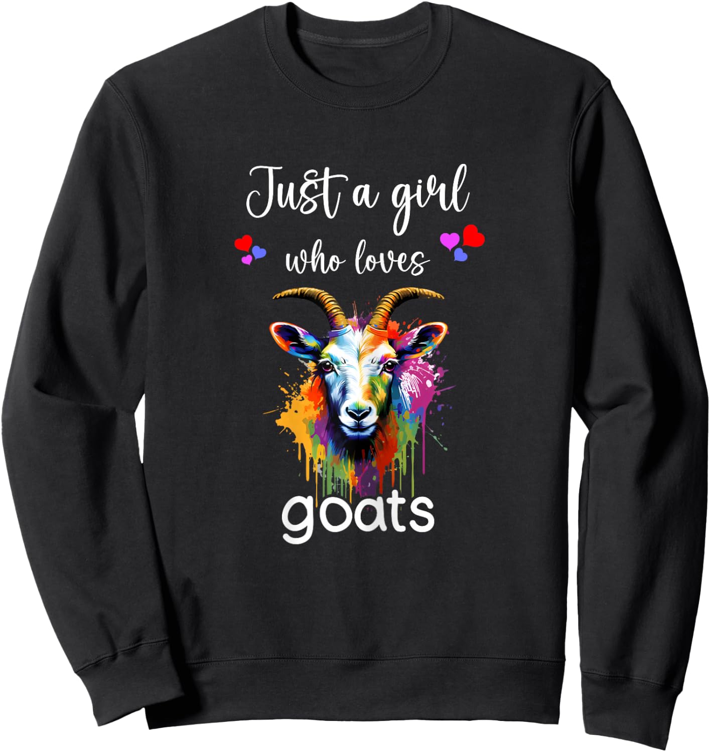 Goat Lover Shirt Funny Girls Goat Lover Goat Sweatshirt - Sweatshirt | Black