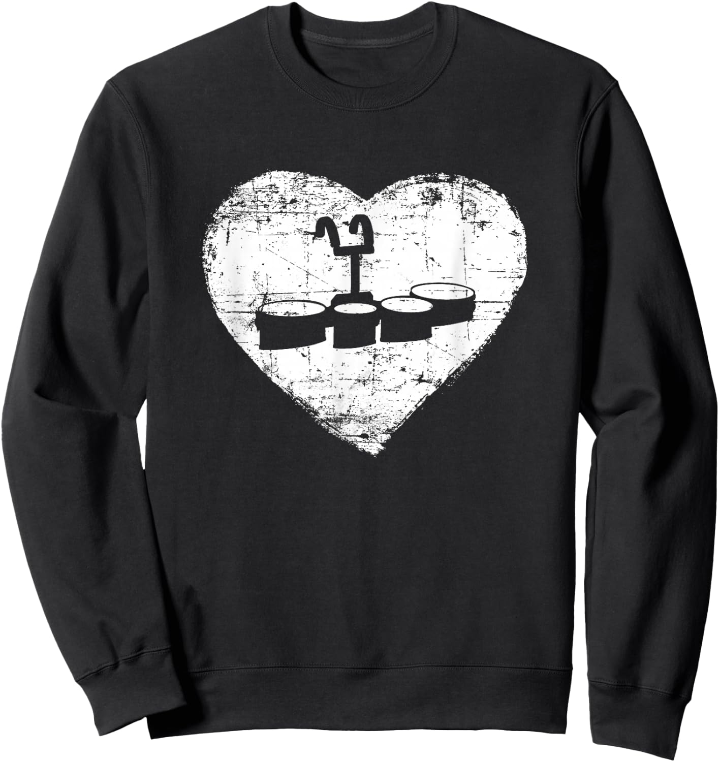 Marching Band Shirt | Love tenor drum quintet Heart Sweatshirt - Sweatshirt | Black