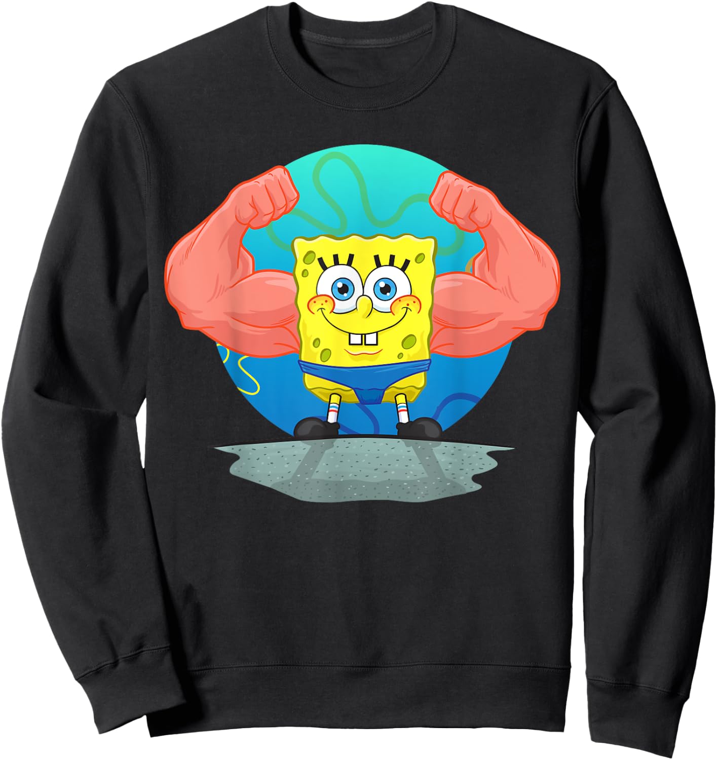 Mademark x SpongeBob SquarePants - SpongeBob MuscleBob BuffPants Sweatshirt - Sweatshirt | Black