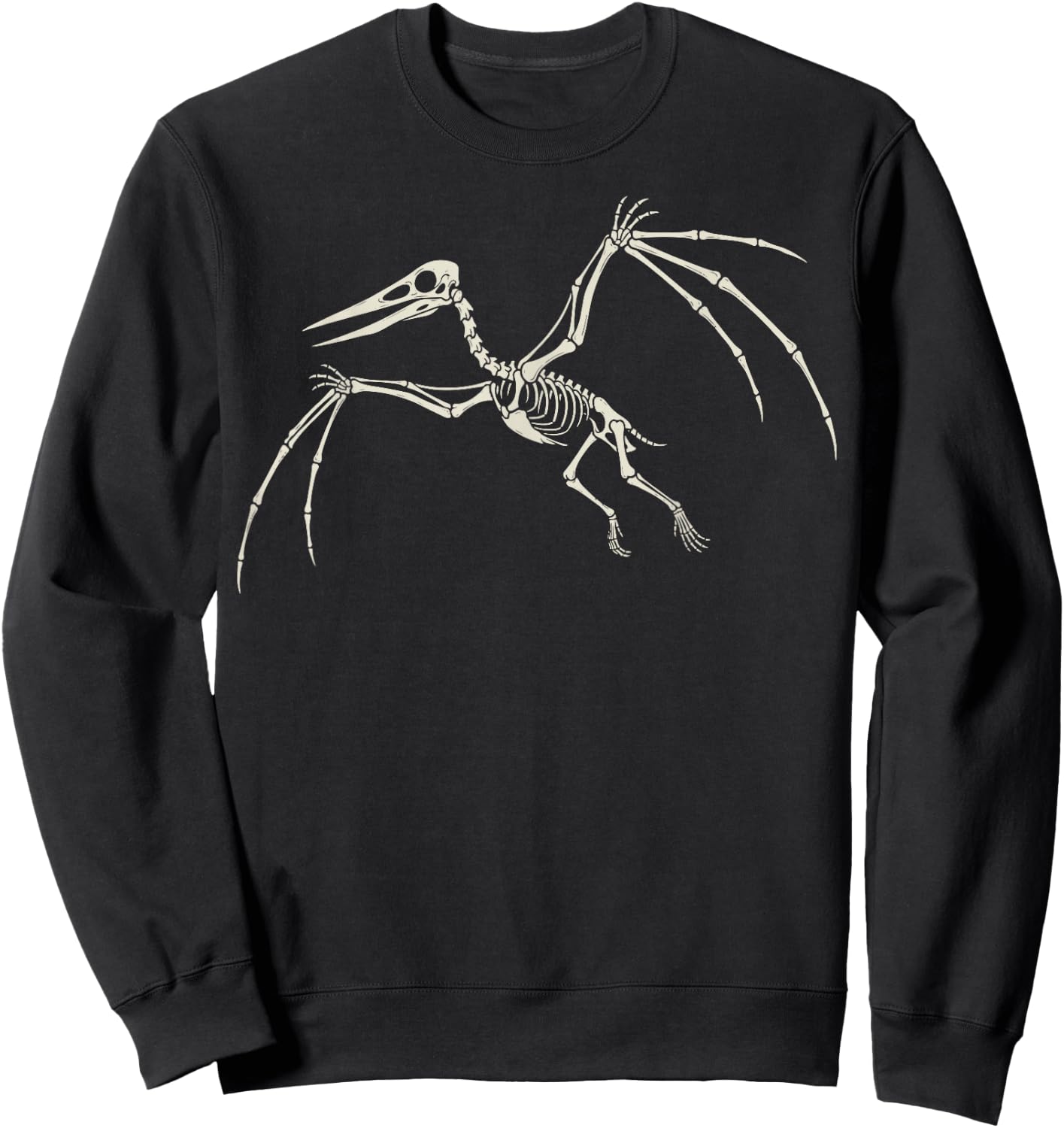 Pteranodon Skeleton Pterodactyl Dinosaur Bones Sweatshirt - Sweatshirt | Black