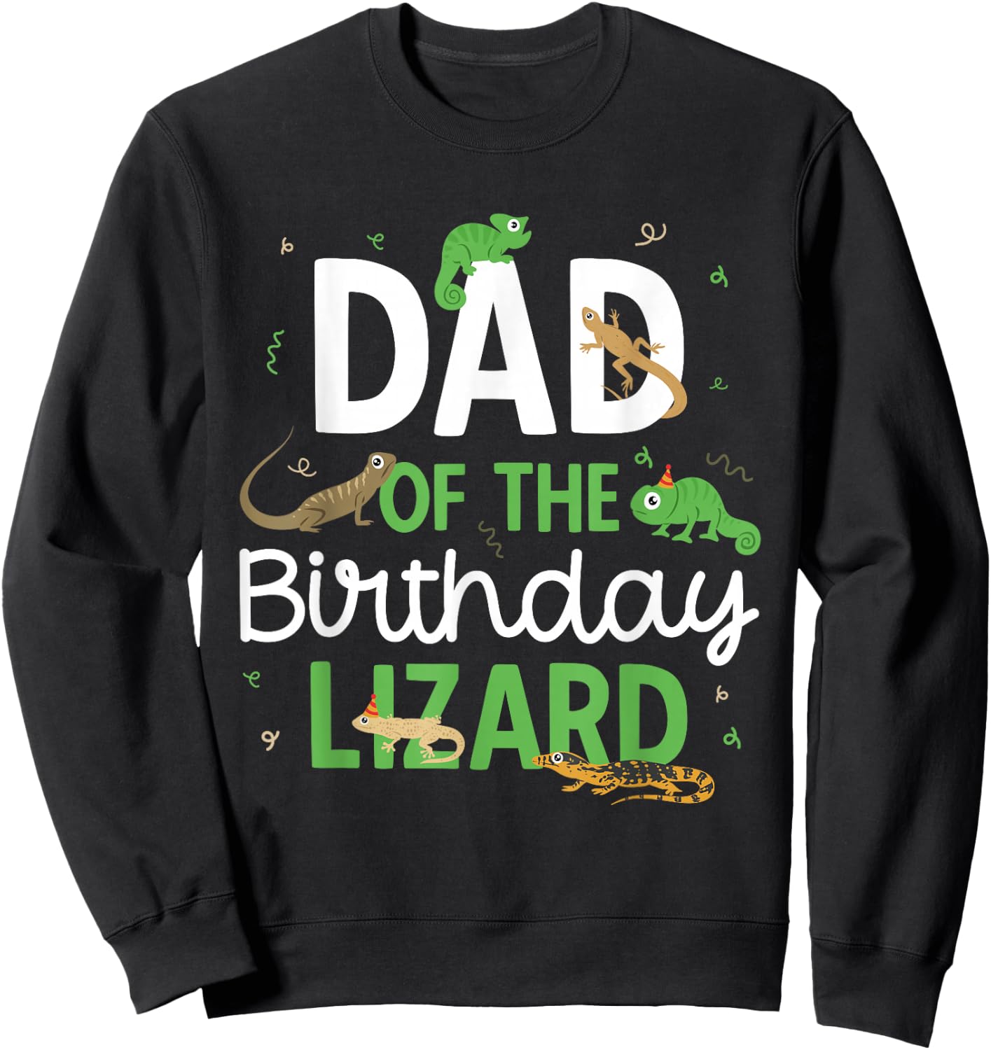 Children's Reptile Lizard Birthday Sweatshirt - Sweatshirt | Black