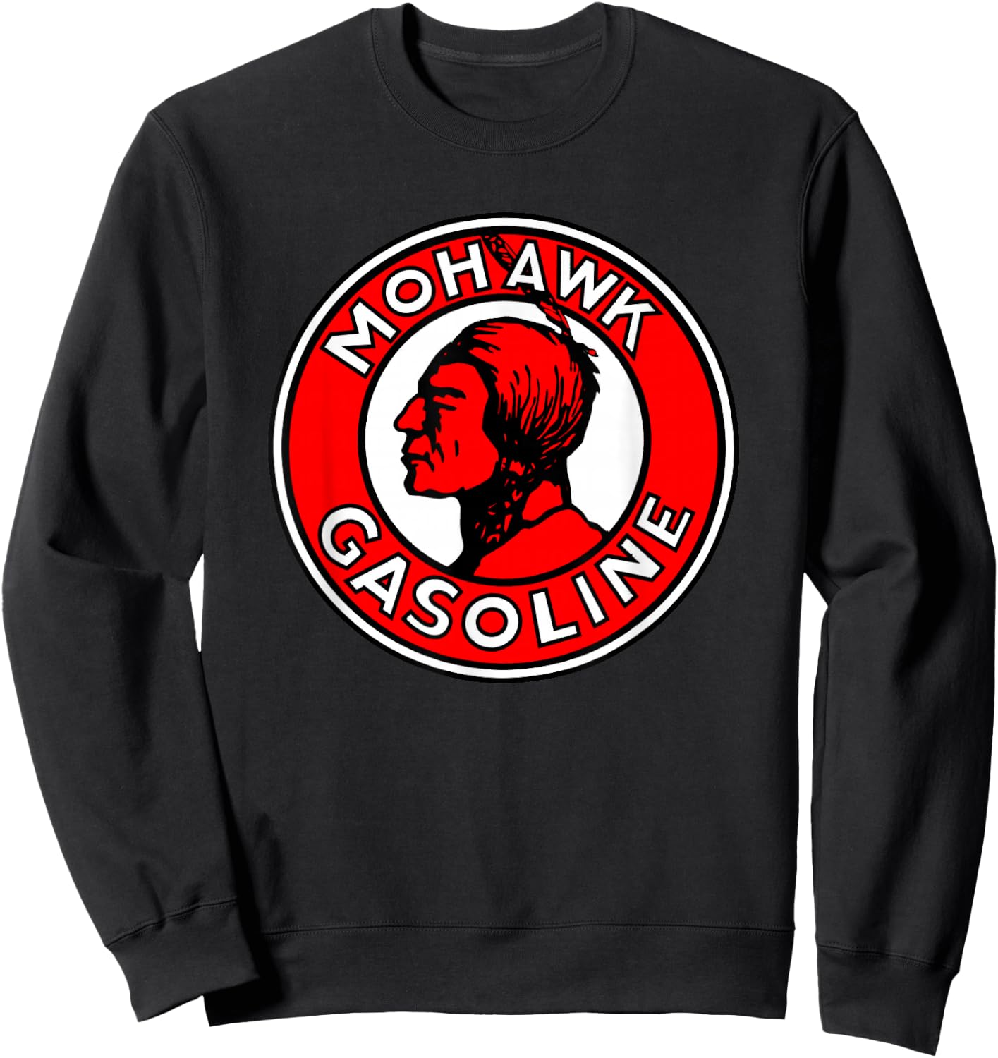 Retro Vintage Gas Station Mohawk Motor Oil Car Bikes Garage Sweatshirt - Sweatshirt | Black