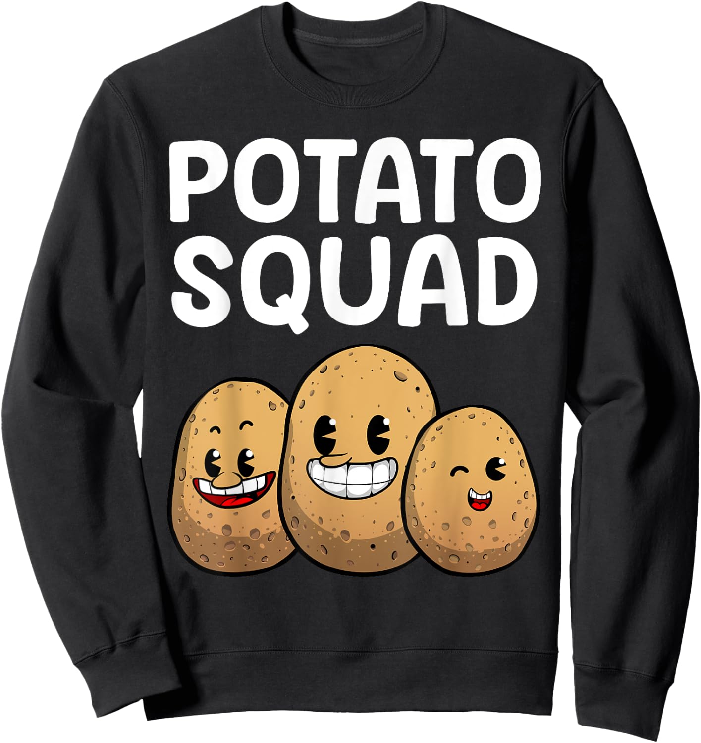 Cute Potato Novelty Women Kid Adult Gag Potato Lover Sweatshirt - Sweatshirt | Black
